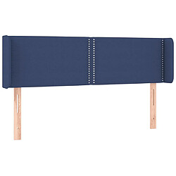 Maison Chic Tête de lit scandinave avec oreilles,meuble de chambre Bleu 147x16x78/88 cm Tissu -MN19840