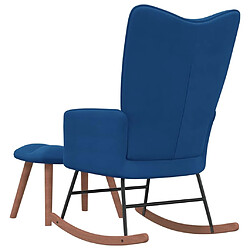 Acheter Maison Chic Chaise à bascule avec repose-pied | Fauteuil Relax Bleu Velours -GKD42357