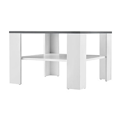 Helloshop26 Table basse de salon 60 x 60 x 40 cm blanc et gris foncé 03_0008433