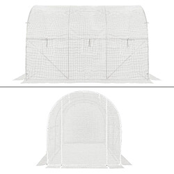 Ecd Germany Bâche de rechange pour serre de jardin tunnel 6m² film de serre PE 2x3x2 m blanc