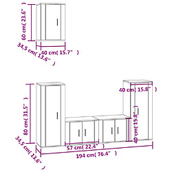 Maison Chic Ensemble de meubles TV 5 pcs pour salon - Chêne marron Bois d'ingénierie -MN51448 pas cher