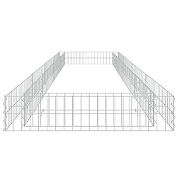 Avis vidaXL Lit surélevé à gabion Acier galvanisé 400x100x20 cm