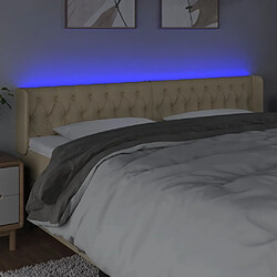 Acheter Maison Chic Tête de lit scandinave à LED,meuble de chambre Crème 203x16x78/88 cm Tissu -MN12259