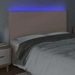 Avis Maison Chic Tête de lit scandinave à LED,meuble de chambre Cappuccino 200x5x118/128 cm Similicuir -MN54060