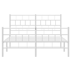 Maison Chic Lit adulte - Lit simple Cadre de lit métal avec tête de lit/pied de lit,Structure du lit Contemporain pour chambre blanc 120x200cm -MN80589 pas cher