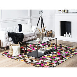 Avis Beliani Tapis en cuir multicolore 200 x 200 cm ENNE