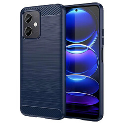 Htdmobiles Coque pour Xiaomi Poco X5 5G / Redmi Note 12 5G - housse etui silicone gel carbone + verre trempe - BLEU FONCE