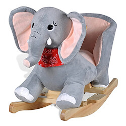 Helloshop26 Siège fauteuil chaise à bascule enfant jouet tissu gris 0102021