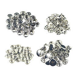 50x boutons-pression pour boutons-pression pour veste en cuir Jeans Sac Clouses Silver pas cher