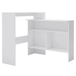 vidaXL Table de bar avec 2 dessus de table Blanc 130x40x120 cm