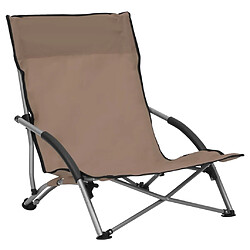 vidaXL Chaises de plage pliables lot de 2 Taupe Tissu