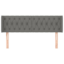 Avis Maison Chic Tête de lit scandinave avec oreilles,meuble de chambre Gris foncé 147x16x78/88 cm Tissu -MN50867