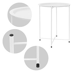 Acheter ML DESIGN MODERN LIVING Table d'appoint ronde Ø 46x51 cm Blanc en métal avec plateau ML-Design