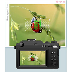 INF Appareil photo à double objectif numérique 4K 48MP avec zoom 18X et carte 32 Go Black pas cher