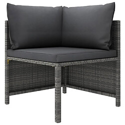 Avis Maison Chic Salon de jardin 6 pcs + coussins - Mobilier/Meubles de jardin - Table et chaises d'extérieur Résine tressée Gris -MN19029