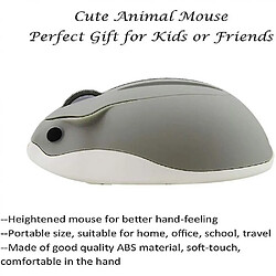 Universal Migne Animal Wireless Mouse Cartoon Hamster Shape Mini Voyage Mouse (gris)