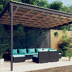 Maison Chic Salon de jardin 9 pcs + coussins - Mobilier/Meubles de jardin - Table et chaises d'extérieur Noir Résine tressée -MN94838