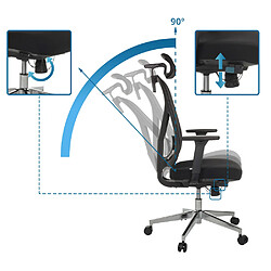 Chaise de bureau / Chaise pivotante RALOO PRO siège en tissu / dossier en maille filet noire hjh OFFICE