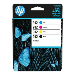 HP 912 Pack 4 Cartouches d'encre noir, cyan, magenta et jaune