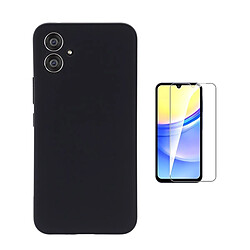 Kit Verre Trempé Clearglass + Housse En Silicone Liquide Phonecare Pour Samsung Galaxy A06 - Noir