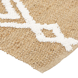 Atmosphera, Createur D'Interieur Tapis Ethnique en jute modèle Tuft - 120 x 170 cm - Blanc et Beige