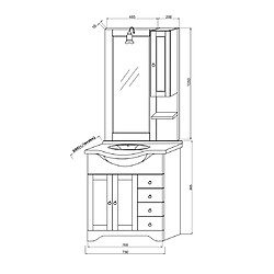 Acheter Kiamami Valentina MEUBLE DE SALLE DE BAIN AU SOL 75CM NOYER STYLE RUSTIQUE | TOSCANA