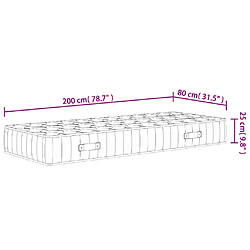 vidaXL Matelas à ressorts ensachés dureté moyenne 80x200 cm pas cher