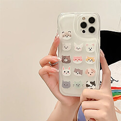 GUPBOO Étui pour iPhone11ProMax Cat and Dog Avatar Collection Étui pour téléphone portable simple en silicone transparent