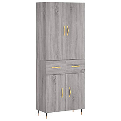 vidaXL Buffet haut Sonoma gris 69,5x34x180 cm Bois d'ingénierie