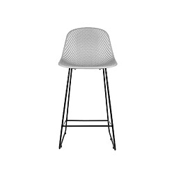 LEITMOTIV Tabouret de bar moderne Diamond Mesh - H. 120 cm - Gris