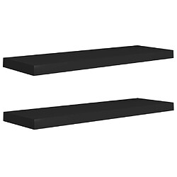 vidaXL Étagères murales flottantes 2 pcs noir 80x23,5x3,8 cm MDF