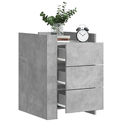 vidaXL Table de chevet gris béton 45x50x65 cm bois d'ingénierie