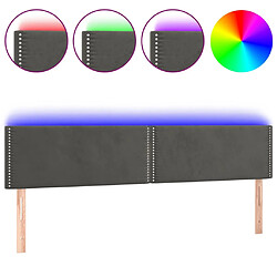 vidaXL Tête de lit à LED Gris foncé 160x5x78/88 cm Velours