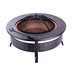 Brasero en Fer 3 en 1 Barbecue, Brûler et Seau à Glace Kekai Fox 81x35 cm Grill Barbecue, Pare-Étincelles, Tisonnier pas cher