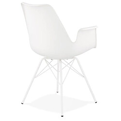 Acheter Mes Fauteuil design blanc et piètement en métal blanc - SHAFT