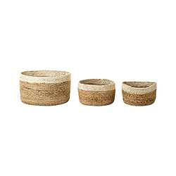 Beliani Lot de 3 paniers en jute naturel et beige TAJORI