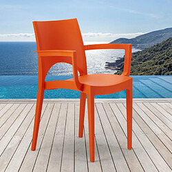 24 Chaises Paris Arm Grand Soleil accoudoirs polypropylène offre stock, Couleur: Orange