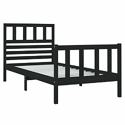 Avis Maison Chic Lit Moderne Chambre - Cadre/structure de lit pour adulte Noir Bois massif 75x190 cm Petit simple -MN96773