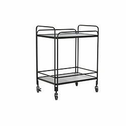 Chariot de service DKD Home Decor Noir Métal Verre 60,5 x 40,5 x 75,5 cm