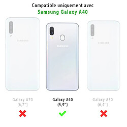 Coque Samsung Galaxy A40 360 intégrale transparente Bleu Nacré Marbre Ecriture Tendance Design Evetane.