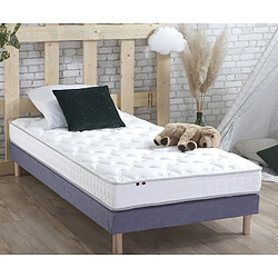 Idliterie Ensemble Matelas Mousse Haute Résilience ESSENCE + Latex 3 zones +Sommier - Made in France