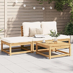 vidaXL Salon de jardin 4 pcs avec coussins Bois d'acacia solide