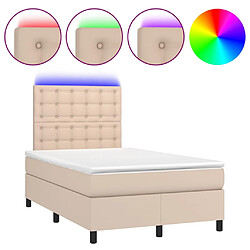 vidaXL Sommier à lattes de lit avec matelas LED Cappuccino 120x200 cm