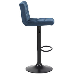 Avis Decoshop26 Lot de 2 tabourets de bar en velours bleu coutures décoratives piètement métal noir 10_0004143