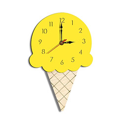 Wewoo Horloge murale décorative style crème glacée jaune