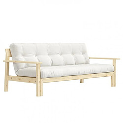 Inside 75 Canapé convertible futon UNWIND pin naturel coloris naturel couchage 130 x 190 cm.