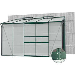 Vitavia Serre de jardin en polycarbonate 4 mm et aluminium vert emeraude avec embase Ida 201. x 324.30 x 220.80 cm.