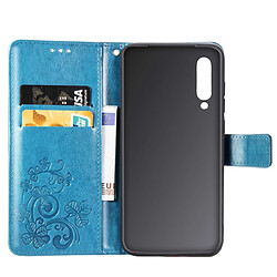 Acheter Wewoo Housse Coque Étui en cuir Motif fleurs pressées Lucky Clover pour Xiaomi Mi 9avec porte-cartes et porte-cartesportefeuille et dragonne bleu