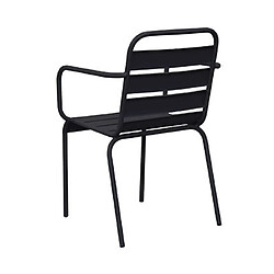 Mes Ensemble table de jardin 110 cm + 4 fauteuils en métal gris - BACA pas cher