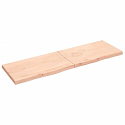 vidaXL Étagère murale 200x60x(2-6) cm bois de chêne massif non traité